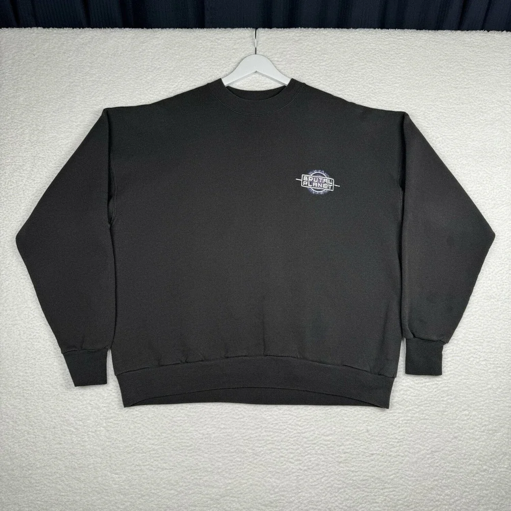 1999 Six Flags Fright Fest Alice Cooper's Brutal Planet XL Sweatshirt - Faded